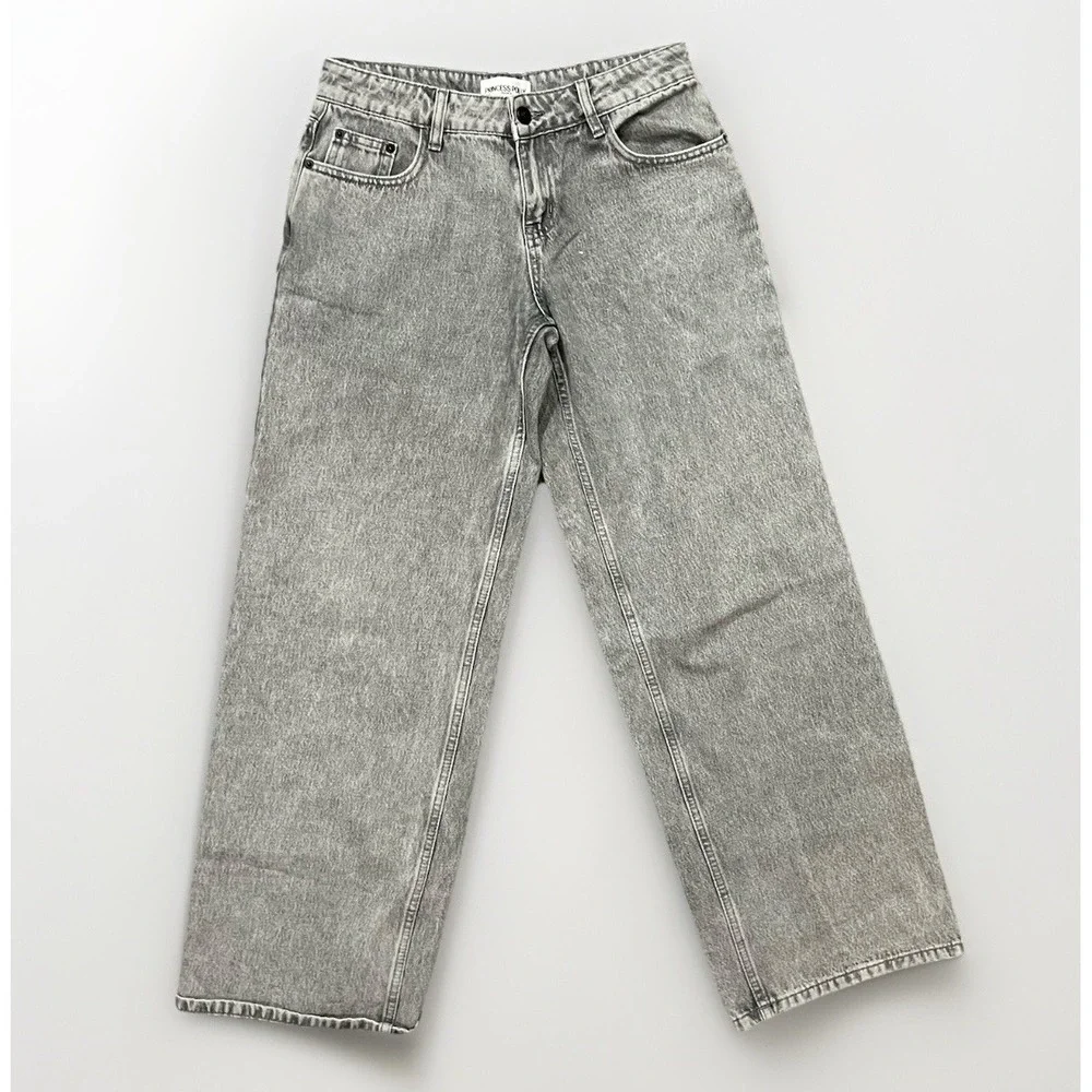 Princess Polly DNM Women''s Jeans Size 4 Wide Leg Charcoal Gray Wash